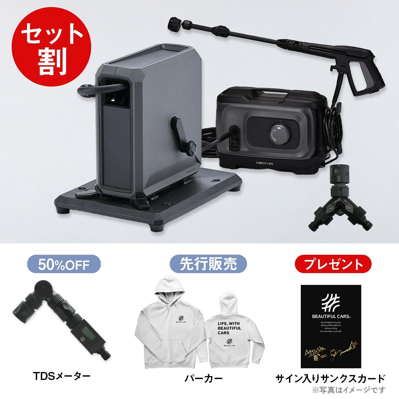 【未使用セット】高圧洗浄機 G-WASH Plus ＋ 純水器 JU‑03 販売終了】感謝を込めて-高圧洗浄機フルセット(純水器をお持ちの方向け